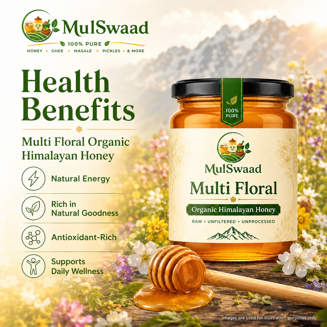 Multi Floral, Organic Himalayan Honey